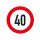Geschwindigkeitsschild 40 km/h Ø 200 mm DT SPARE PARTS für diverse Fahrzeuge