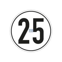 Geschwindigkeitsschild 25 km/h Ø 200 mm DT SPARE...
