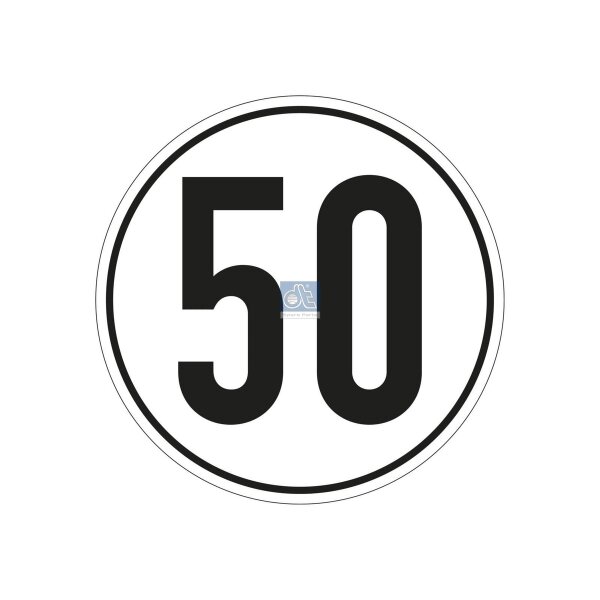Geschwindigkeitsschild 50 km/h Ø 200 mm DT SPARE PARTS für diverse Fahrzeuge