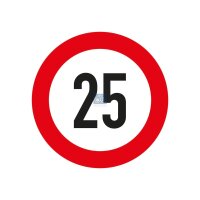 Geschwindigkeitsschild 25 km/h Ø 200 mm DT SPARE...