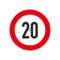 Geschwindigkeitsschild 20 km/h Ø 200 mm DT SPARE...