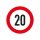 Geschwindigkeitsschild 20 km/h Ø 200 mm DT SPARE PARTS für diverse Fahrzeuge
