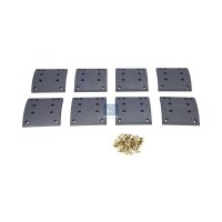 Brake lining set rear drum 18.3 mm 180 mm DT SPARE PARTS...