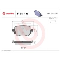 Brake pad set disc brake 18 mm BREMBO for e.g. SKODA OCTAVIA