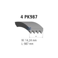 Keilrippenriemen 4PK987 987 mm DT SPARE PARTS für...