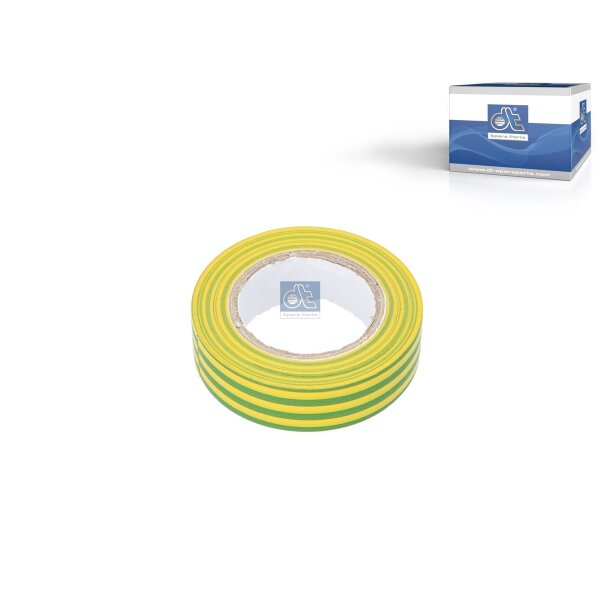 Insulating Tape 10 m 15 mm yellow/green DT SPARE PARTS for various vehicles
