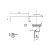 Spurstangenkopf Vorderachse 160 cm DT SPARE PARTS...