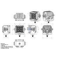 Arbeitsscheinwerfer LED Anbau DT SPARE PARTS für diverse Fahrzeuge