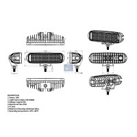 Arbeitsscheinwerfer LED Anbau DT SPARE PARTS für...