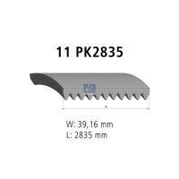 Keilrippenriemen 11PK2835 EPDM 2.835 mm DT SPARE PARTS...