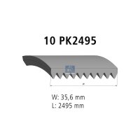 V-ribbed belt 10PK2495 2.495 mm DT SPARE PARTS...