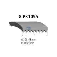 V-ribbed belt 8PK1095 EPDM 1.095 mm DT SPARE PARTS for...