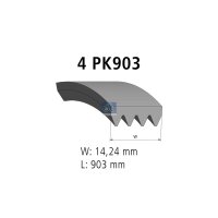 Keilrippenriemen 4PK903 EPDM 903 mm DT SPARE PARTS...
