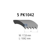 Keilrippenriemen 5PK1042 1.042 mm DT SPARE PARTS für...