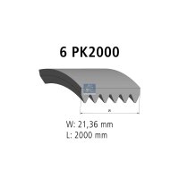 Keilrippenriemen 6PK2000 2.000 mm DT SPARE PARTS für...
