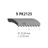 Keilrippenriemen 9PK2125 EPDM 2.125 mm DT SPARE PARTS...
