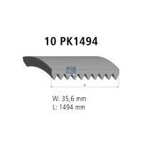 V-ribbed belt 10PK1494 EPDM 1.494 mm DT SPARE PARTS for...