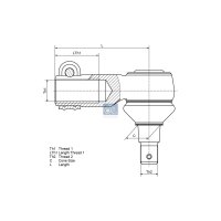 Drag Link End 76 mm M16 x 1 5 DT SPARE PARTS for e.g. MB...