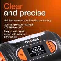 Air compressor Tyre pump max. 6.9 bar LCD display 12V OSRAM TYREinflate 2120