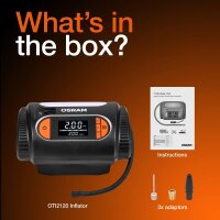 Air compressor Tyre pump max. 6.9 bar LCD display 12V OSRAM TYREinflate 2120