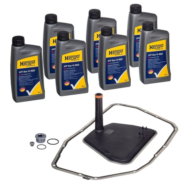 Oil change kit for automatic transmission with oil HENGST FILTER for AUDI A6