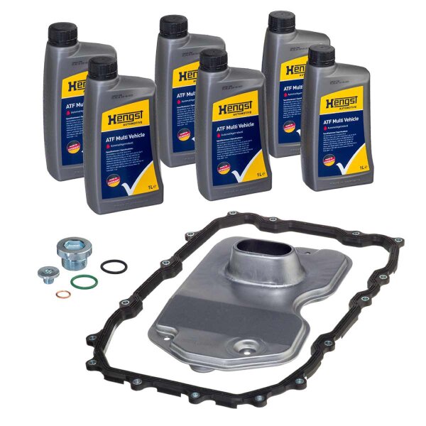 Oil change kit for automatic transmission with oil HENGST FILTER for VW TOUAREG
