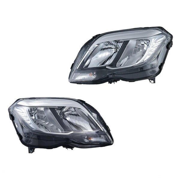 Headlight Set left right 12 V H15 H7 PWY24W HELLA for e.g. MB GLK-CLASS