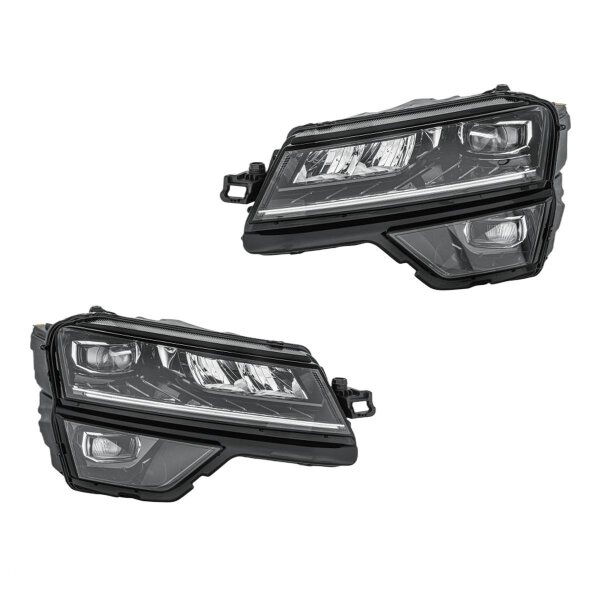 Headlight Set left right 12 V LED HELLA suitable for SKODA KAROQ
