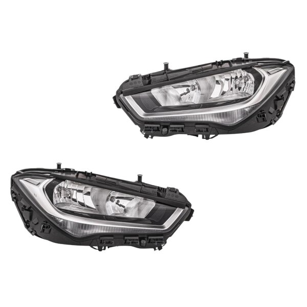 Headlight Set left right 12 V H7/H7 halogen HELLA for e.g. MB CLA