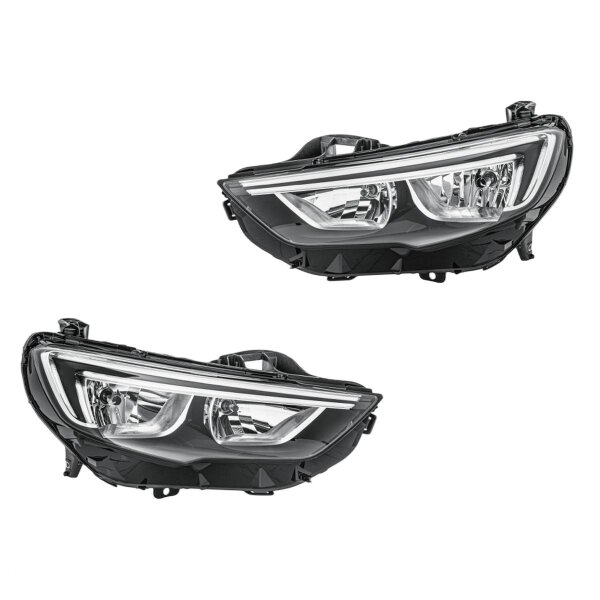 Headlight Set left right 12 V LED H7/H7 halogen HELLA for e.g. OPEL INSIGNIA