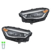 Headlight Set left right 12 V LED HELLA Lighting...