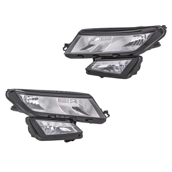 Headlight Set left right W5W PWY24W H8 H7/H7 Halogen HELLA for SKODA KODIAQ