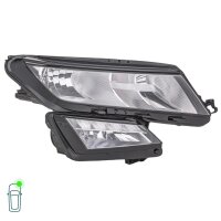 Headlight Set left right W5W PWY24W H8 H7/H7 Halogen HELLA for SKODA KODIAQ