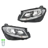 Headlight Set left right PY21W H7/H7 Halogen HELLA for...