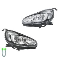 Headlight Set left right 12 V H7/H1 W21/5W HELLA Lighting...