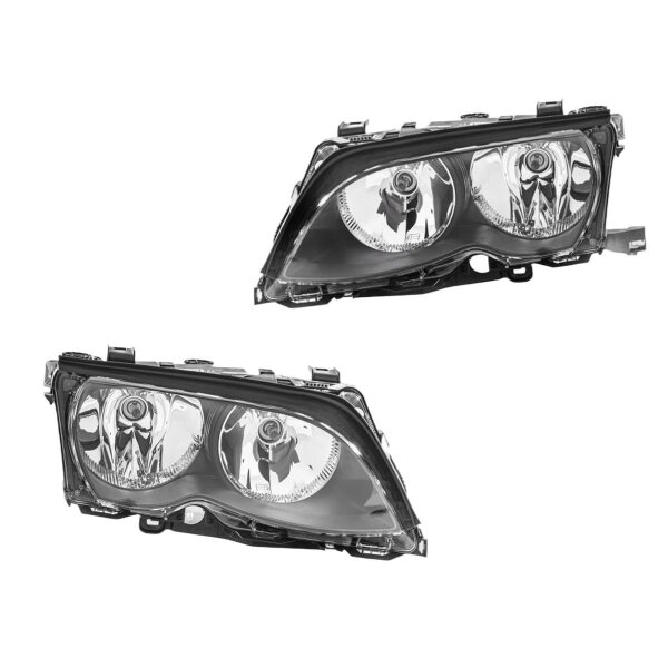 Headlight Set left right 12 V H7/H7 W5W Halogen HELLA for BMW 3 Series