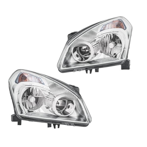 Headlight Set 12 V D2R H7 W5W PY21W Halogen Xenon HELLA for NISSAN