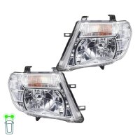 Headlight Set 12 V H4 W5W PY21W Halogen HELLA for NISSAN...
