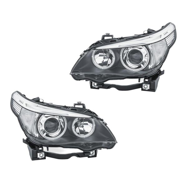 Headlight Set 12 V PY21W D2S/H7 bi-xenon halogen HELLA for BMW 5 Series
