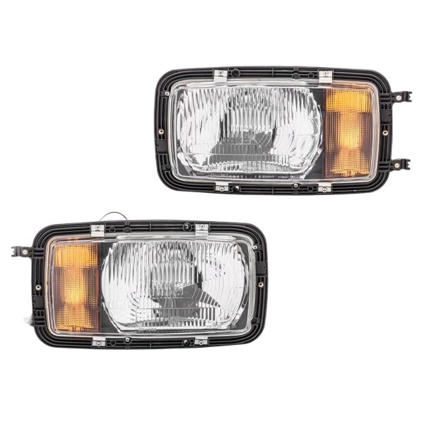 Headlight Set left right 12 V 24 V H4 T4W P21W Halogen HELLA for e.g. MB SK