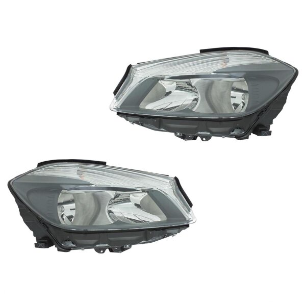 Headlight Set left right 12 V H7 H15 PY21W Halogen HELLA for MB A-CLASS