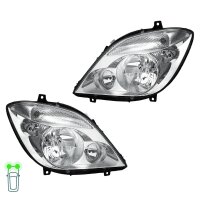 Headlight Set 12 V H7/H7/H7 PY21W W5W FF Halogen HELLA...
