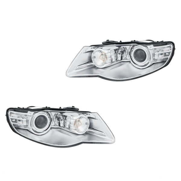 Headlight Set left right 12 V W5W D1S/H7 P21W Bi-Xenon HELLA for VW TOUAREG