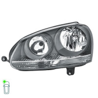 Headlight Set left right 12 V H7/H7 W5W PY21W Halogen HELLA for VW GOLF