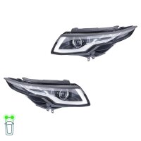 Headlight Set 12 V HB3 PSY24W halogen HELLA for LAND...
