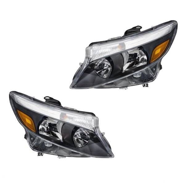 Headlight Set 12 V H15 WY5W H7 PY21W Halogen FF HELLA for e.g. MB VITO