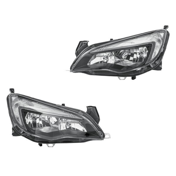 Headlight Set 12 V H7/H7 W21/5W FF Halogen HELLA for e.g. OPEL ASTRA