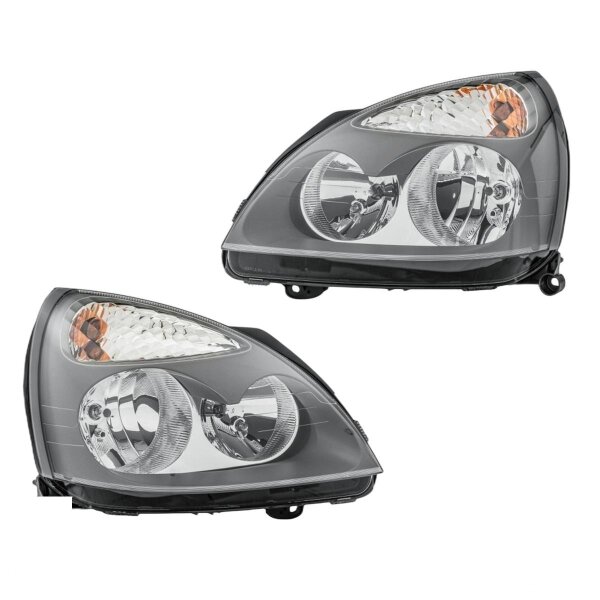 Headlight Set 12 V H7/H1 W5W PY21W Halogen HELLA for e.g. RENAULT CLIO