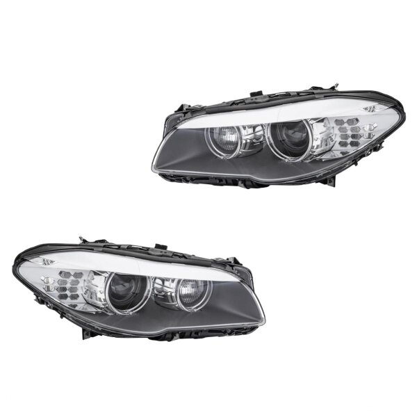 Headlight Set left right 12 V LED D1S/H7 bi-xenon HELLA for BMW 5 Series