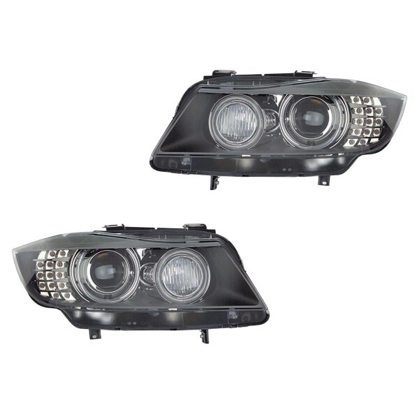 Headlight Set left right 12 V D1S/H3 LED H8 bi-xenon HELLA for BMW 3 Series